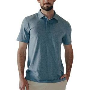 NEW THE NORMAL BRAND active puremeso everyday polo shirt in lake blue